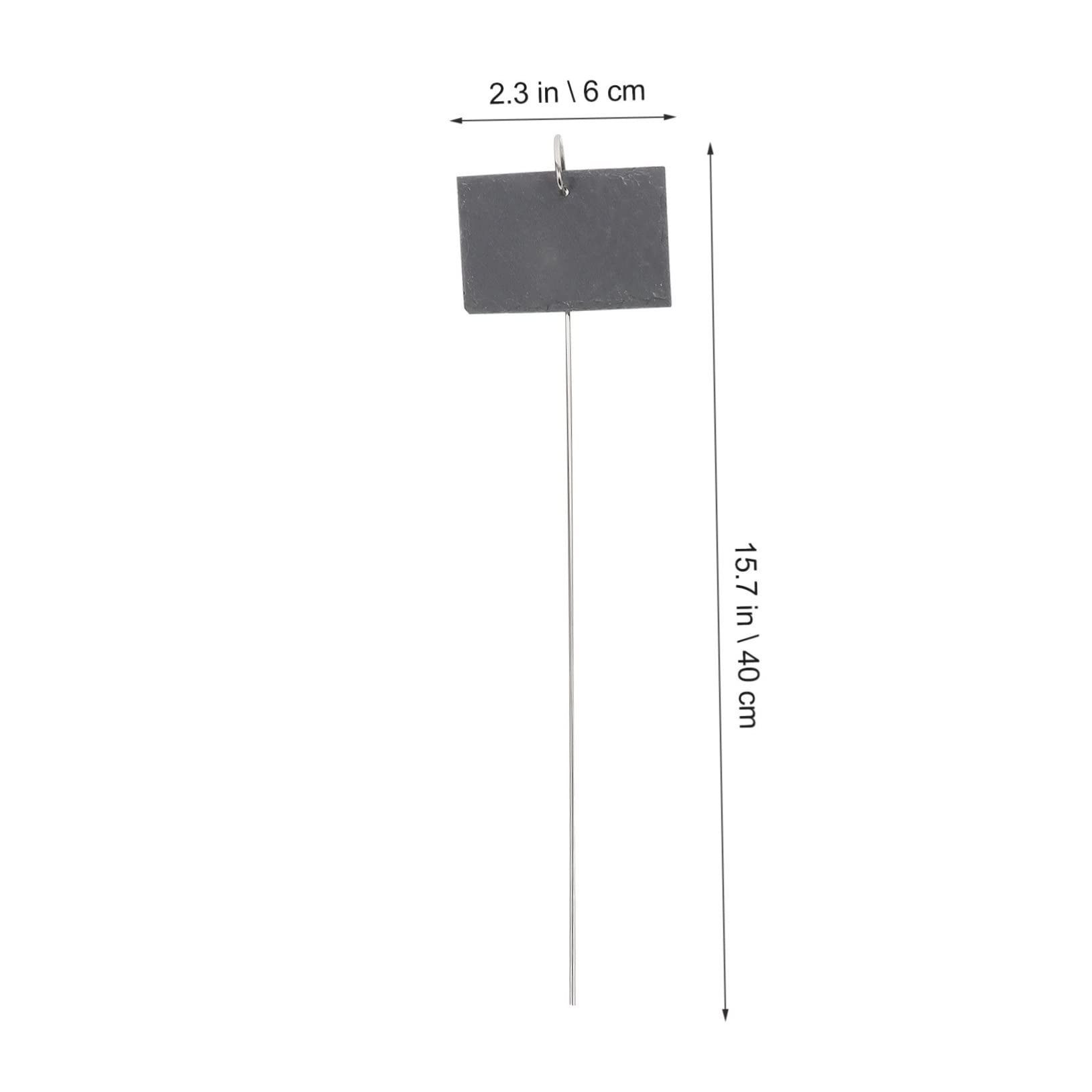 HANABASS Étiquettes pour Piquets de Jardin en Fer et Pierre Noir, Marqueurs Écriture Facile, Forme Simple et Décorative pour Classification Plantes et Fleurs en Extérieur