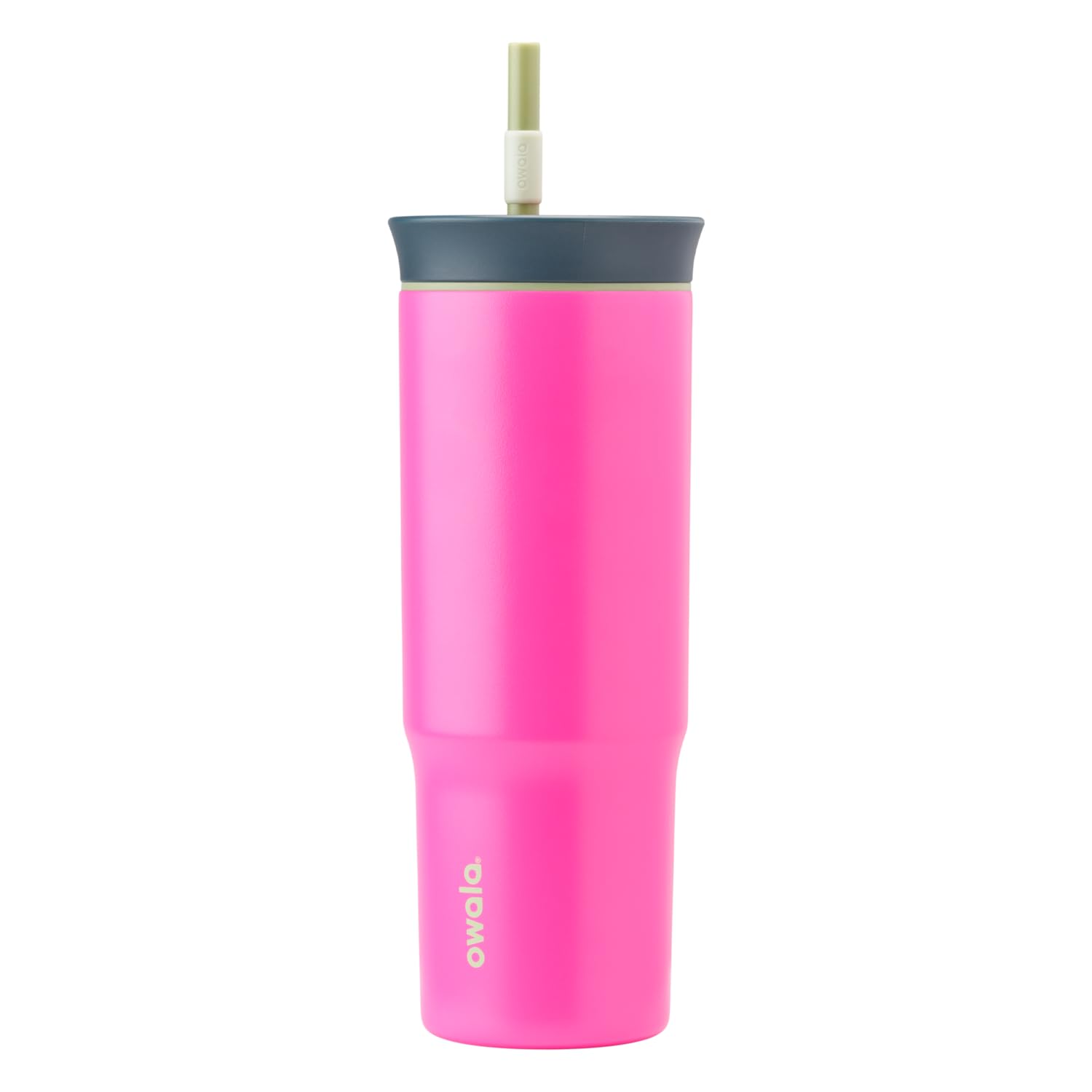 owala stainless steel triple layer insulated travel tumbler with spill resistant lid and straw bpa free 24 oz brownpink watermelon breeze