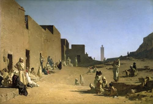Tableau Impressions d'art Mural Laghouat dans le Sahara algérien Gustave Guillaumet 60x90cm