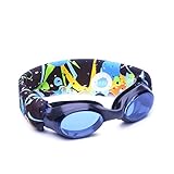 SPLASH SWIM GOGGLES with Fabric Strap - Blues & Greens Collection- Fun, Fashionable, Comfortable - A