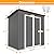 6' x 4' Outdoor Metal Storage Shed, Galvanized Steel Tool Garden Shed, for Patio Backyard Lawn Garden (6x4 Ft Grey)