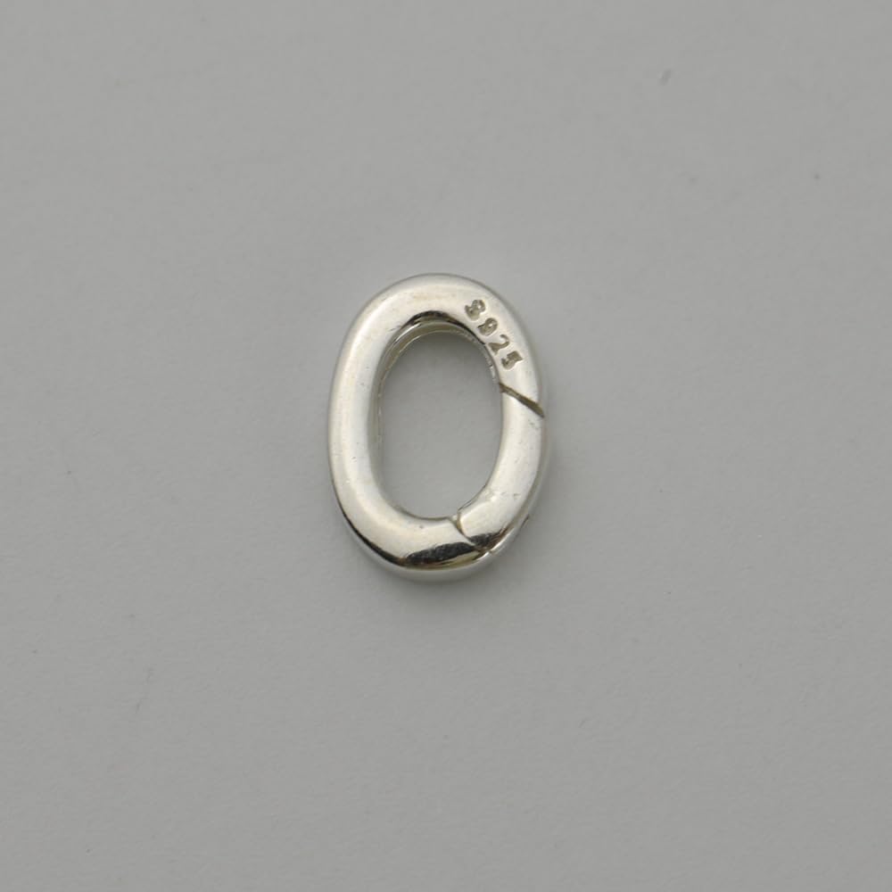 925 Sterling Silver Oval Pearl Necklace Enhancer Shortener Lobster Spring Ring Connector Clasp Carabiner Snap Clip Lock (s)