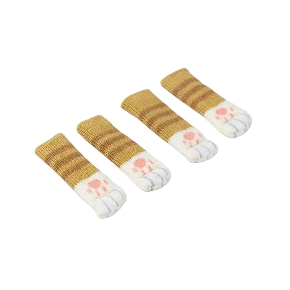 Tianshengqi 4Pcs Yellow 4Pcs Anti-Collision Door Handle Cover Tools Knit Cat Claw-Shaped Protector Child Gloves Home Accessories