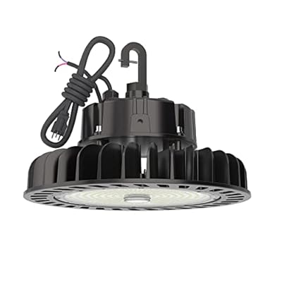 HYPERLITE LED UFO High Bay Lights 250W 35,000lm 1-10V Dimmable 5000K 5' Cable with 110V Plug Hanging Hook Safe Rope UL Listed for Shopping Mall Stadium Exhibition Hall