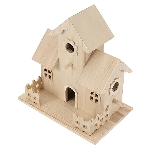 WEKAMOS 木製鳥巣箱 屋外用温かみあるデザイン 小動物対応 ネスティングボ