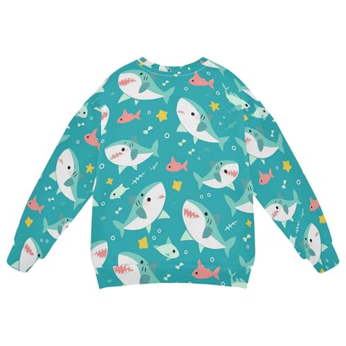 JUNZAN Cute Cartoon Sharks Stars Little Girls Sweatshirt Hoodie Crewneck Hoodie for Boys Sports 4T2