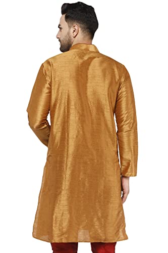 SKAVIJ Men's Tunic Top Art Silk Long Kurta Indian Wedding Casual Festive Wear Outfit4