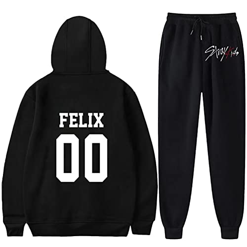 Outofgas Kpop Stray Kids Hoodie Pants Set Team Hyunjin Bangchan Felix Woojin Concert Merch Pullover Gift for Men Women Youth
