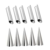 Cabilock 20piezas Moldes Inoxidable Cilíndricos y Cónicos Para Hornear y Decorar Postres Para Bricolaje