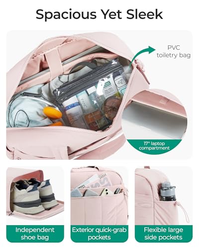 Image of BAGSMART Gym Bag for Women, Duffle Bag for Travel with Wet Pocket, Lightweight Carry on Weekender Duffel, Water Resistant