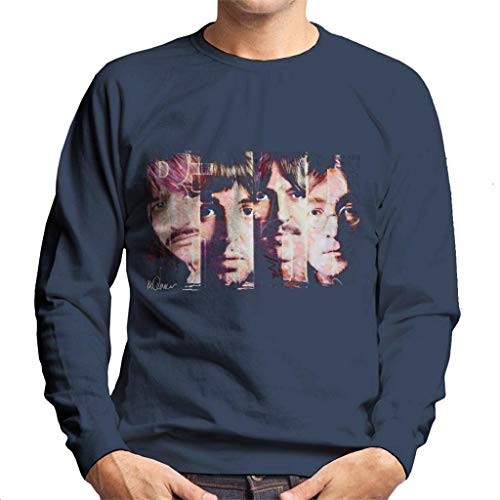 VINTRO The Beatles Revolution Sweat-shirt pour homme Portrait original de Sidney Maurer Impression professionnelle - Les Beatles, Paul McCartney, John Lennon, RIngo Starr, George Harrison VINTRO The Beatles Revolution Sweat-shirt pour homme Portrait original de Sidney Maurer Impression professionnelle
