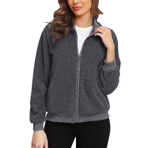 Chaqueta de forro polar mujer para exteriores y paseos casuales en días fríos de invierno