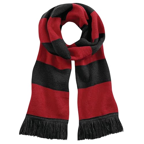 Varsity Unisex Winter Scarf (Double Layer Knit) (One Size) (Black / Classic Red)