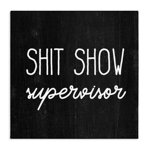 Funny Rustic Supervisor Phrase, 24 x 24 Inch Canvas Wall Art