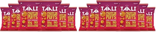 Image of Taali Jowar & Protein Puffs | 60 gm (Pack of 12) | Smoky Barbeque | Healthy Roasted Tasty Snacks, Ready to eat | 100% Veg., Gluten free products, No Cholesterol, No Trans-Fat