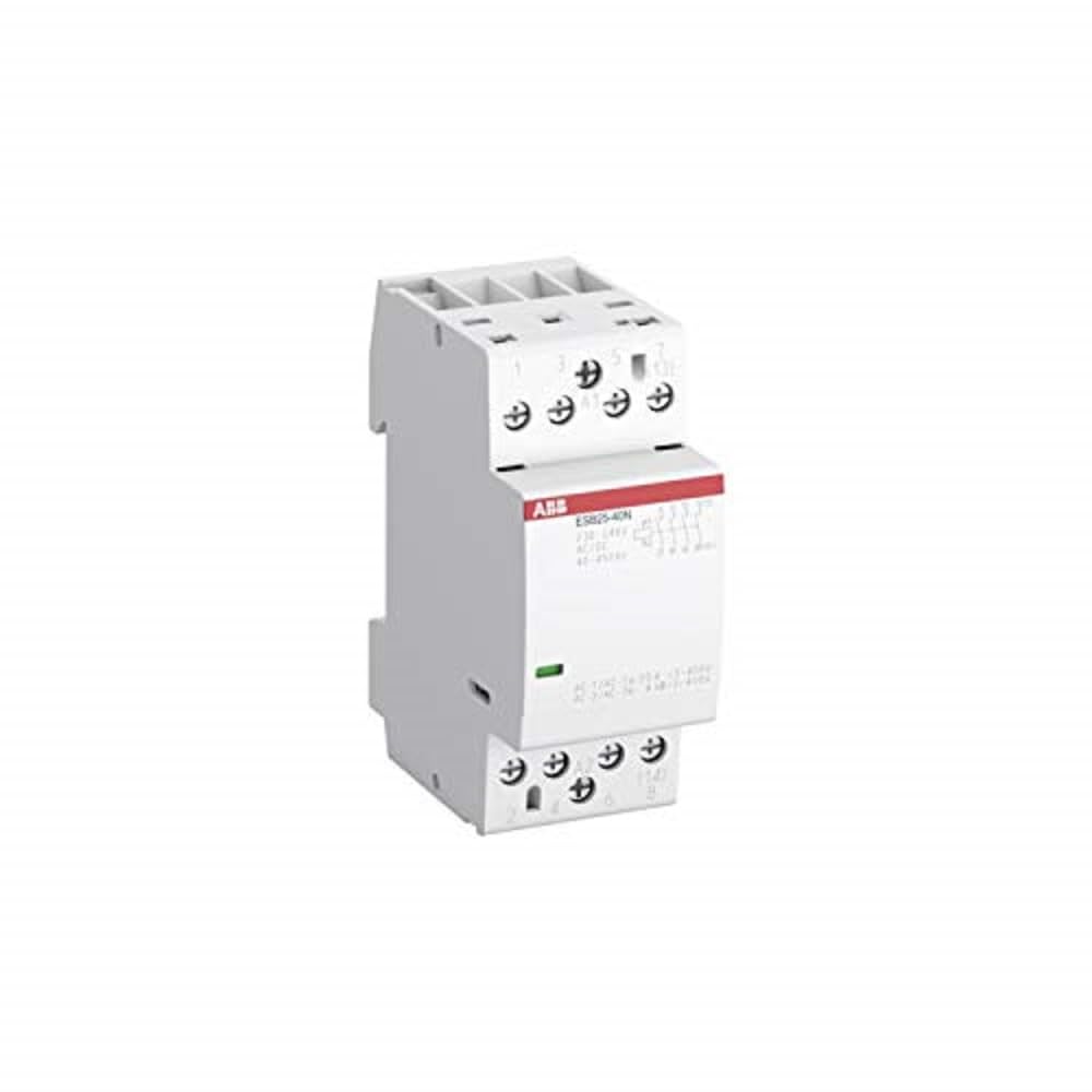 ABB Protecta Plus ESB25-40N-01 24V AC/DC Installation Contactor • 25 A Rated Current • 4 NO 4-Pole Modular Contactor • DIN Rail Mount 36 mm Width • 1SAE231111M0140