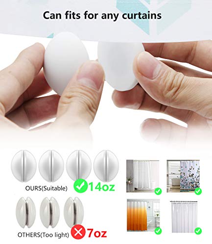 Boomba 4 Packs Shower Curtain Weights, Magnetic Silicone Wrapped Heavy Duty Premium Shower Curtain Liner Clips Added Weight thumb #4