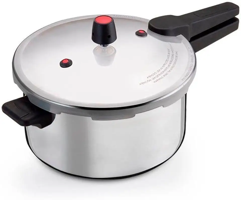 Panela de Pressão 7 Litros em Aço Polido com Fechamento Externo para Cozimento Rápido e Seguro