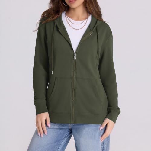 Image of Witsmile Zip Up Hoodie Women Oversized Sweatshirt Long Sleeve 2026 Fall Outfit Lightweight Jackets Workout Clothes