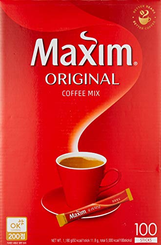 Caf&eacute; Pronto Sol&uacute;vel Coffee Maxim Coreano Tradicional - 100 Sach&ecirc;s