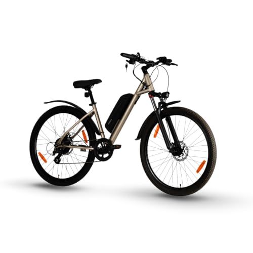 Image of HORNBACK UniByk+ Electric Cycle 27.5 Inch | Easy Access Frame E-Bike | 75Km Range | Pedal Assist & Throttle (Titan Glow)