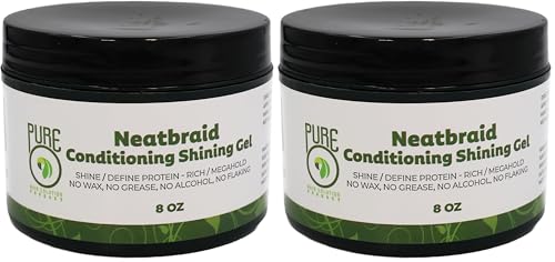 Pure O Hair Gel, Conditioning Shining - Neatbraid - 8 Oz - Pack of 2