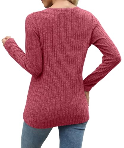 Image of XMTOPYE Sweaters for Women Fashion Long Sleeve Tops Pullover V Neck Casual Loose Sweatshirt
