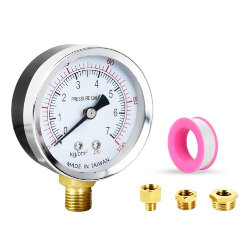 Well Pump Vacuum Pressure Gauge 60mm Dial Face 1/4" BSP, 0-7 Bar ...