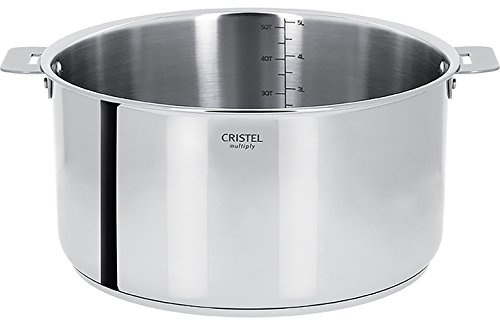 Cristel - F24QMP- Faitout inox 24cm sans poignée amovible - Collection Casteline