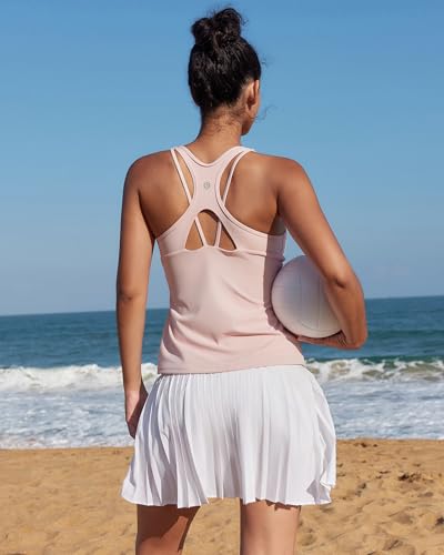 Image of RUNNING GIRL Tank Tops with Built in Bras,Workout Racerback Tank Tops for Women Athletic Yoga Top