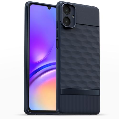Image of Pikkme Back Cover for Samsung Galaxy M05 / A05 / F05 Camera Protection 3D Hexa Cube Design Silicone Protective Bumper Case (Blue)