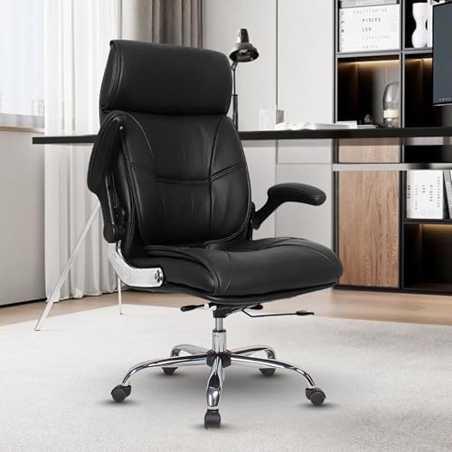 Image of Lakdi The Furniture High Back Director Office Chair Ergonomic Leatherette Executive Chair with Adjustable Armrests, Comfortable Desk Chair for 5-Year Warranty & Free Assembly -111012160 Black