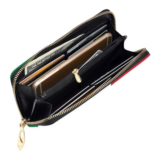 Italian flag Leather Long Wallet, 12 Credit Card Slots, 3 Cash Slots, Coin Compartment, Unisex4