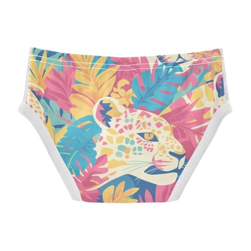 KLL Bright Colors Leopard Pattern Toddler Boys Comfort Briefs Breathable Undies2