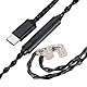 USB-C-auf-Dual-QDC-IEM-Balance-Ohrhörerkabel (versenkt 2-polig), versilbertes 8-adriges OCC-HiFi-Kopfhörerkabel, ultraflexibles digitales Audio-Upgrade für In-Ear-Kopfhörer, Inline-Steuerung (1,3 m)