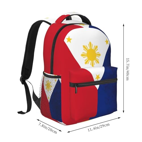 Flag of the Philippines Backpack Casual Laptop Backpack Double Shoulder Bag Lightweight Backpack For Women Men Travel2
