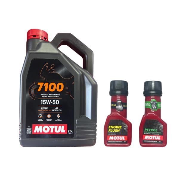 7100 15W50-2.5L Fully Synthetic Engine Oil with Engine flush(50ml) and Petrol system clean(50ml)