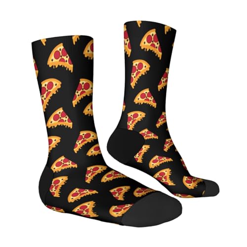DROEYROEST Pizza Novelty Funny Crew Socks Casual Athletic Socks for Men Women Crazy Short Socks Gift