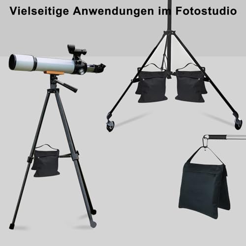 changshengda Sandsäcke für Fotostudio - 4er Pack Leere Gewichtssäcke für Lampenstative, Stative, Auslegearme und Foto Studio Ausrüstung (Schwarz)