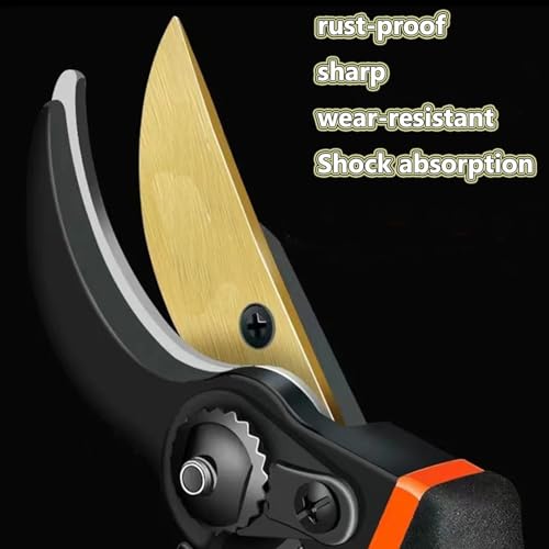 Image of Ultra Sharp Titanium Steel Pruning Shears, Cuts 3X Easier, Rust-Resistant, Effortlessly 1-Inch Cut Capacity Garden Scissors, Ergonomic Handle