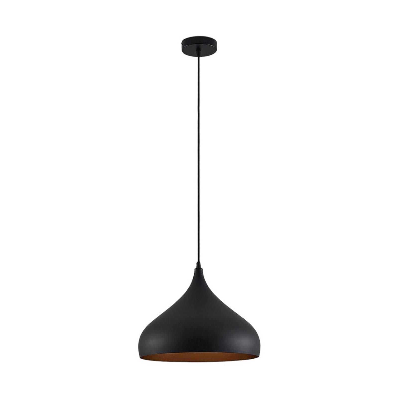 Lindby Black, Gold Hanging Light Ritana, Black-Gold, Metal, Ø 31Cm, E27