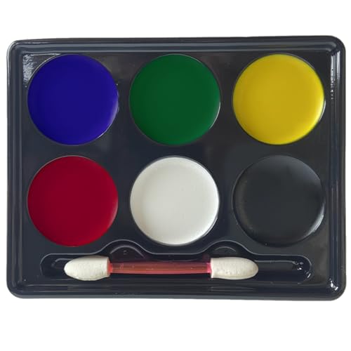 Pinturas Cara para Niños HISUNBEN Pintura facial y corporal, 6 colores No Tóxica Pintura Corporal y Facial para Barriga Embarazada, Kit Maquillaje Halloween Festival Fiesta Cosplay adultos y niños
