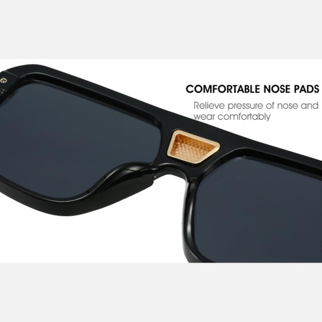 Occhiali da sole oversize vintage con montatura grande da donna per uomo, occhiali da sole di lusso firmati, occhiali da sole punk popolari in metallo