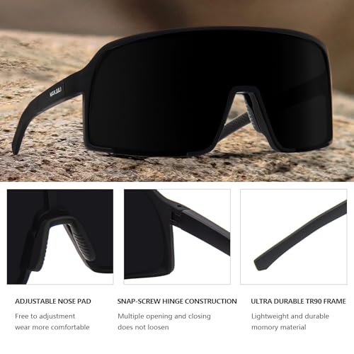 Image of MAXJULI Polarized Sunglasses for Men Women, Windproof Outdoor Sports Cycling Running UV400 Protection Sun Glasses 8121