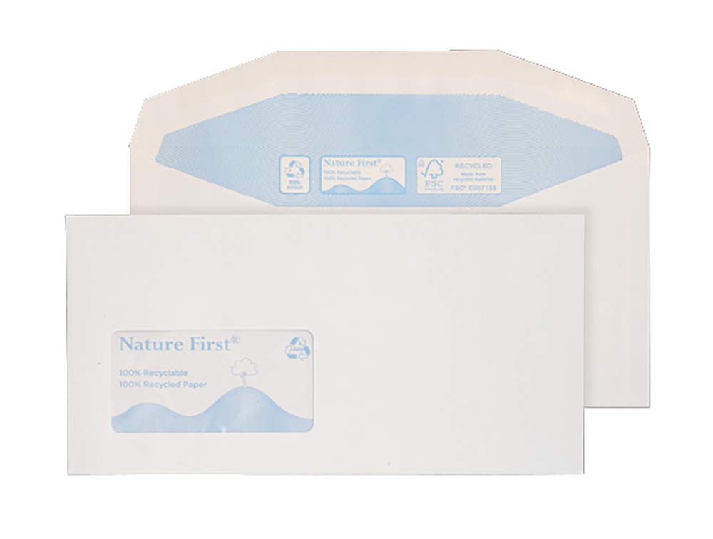 Blake Environmental White Window Gummed Mailer 114x235mm 90gsm Pack
