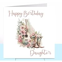 Cowgirl Birthday Card, Pony, Horse, Rider, Cowboy Boots, Guitar, Daughter Card, Mum Card, Aunty Card, Friend Card, Equine, Girlfriend, Wife