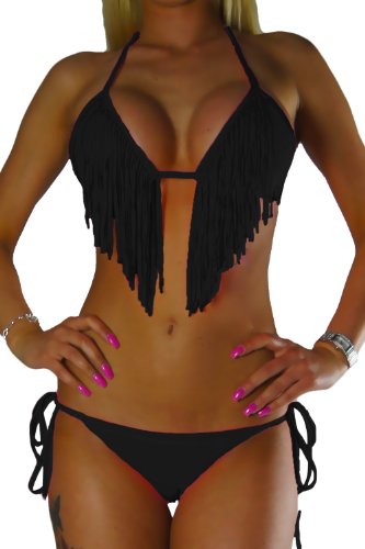 ALZORA Bikini Set Damen Tassel Fransen Fringe...