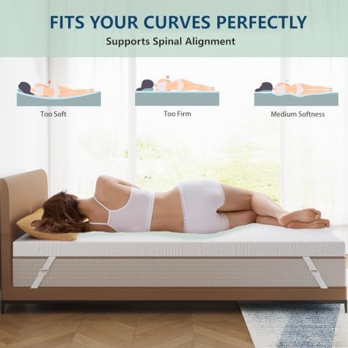 Joyride Sleep 3 Inch Queen Memory Foam Mattress Topper, Cooling Gel Bed Topper With Removable Cover thumb #2