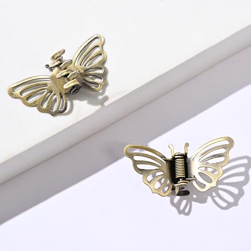 Pack of 10 Butterfly Hair Clips, Mini Hair Clips, Metal Hair Clips, Non-Slip Hair Clip, Non-Slip Handle