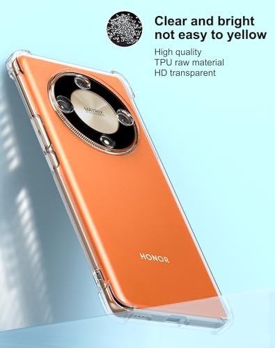 Image of Back Cover Transparent Soft Silicone Scratch Resistant Anti Slip Back Cover Case for Honor X9b - Transparent